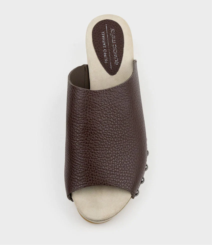 INARA65 Studded Slide on Unit in Brown - Image 5