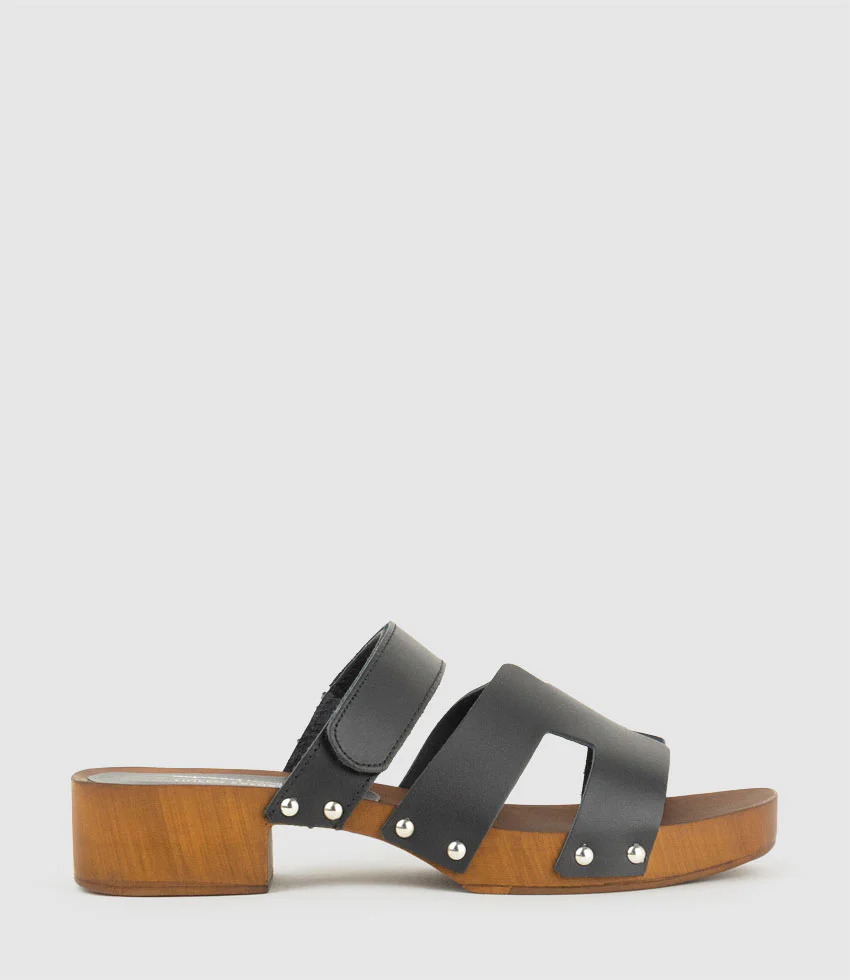 IRANA Clog Style Slide in Black