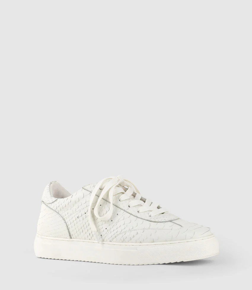 JONES Retro Sneaker in White Snake Print - Image 3