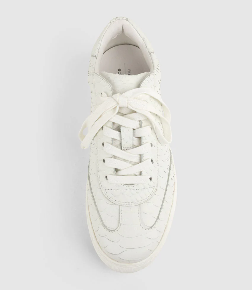 JONES Retro Sneaker in White Snake Print - Image 6