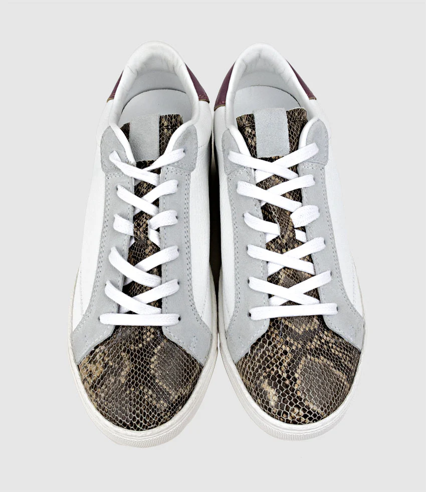 JOSETTE Sneaker with Accents in Snake Combo - Image 4
