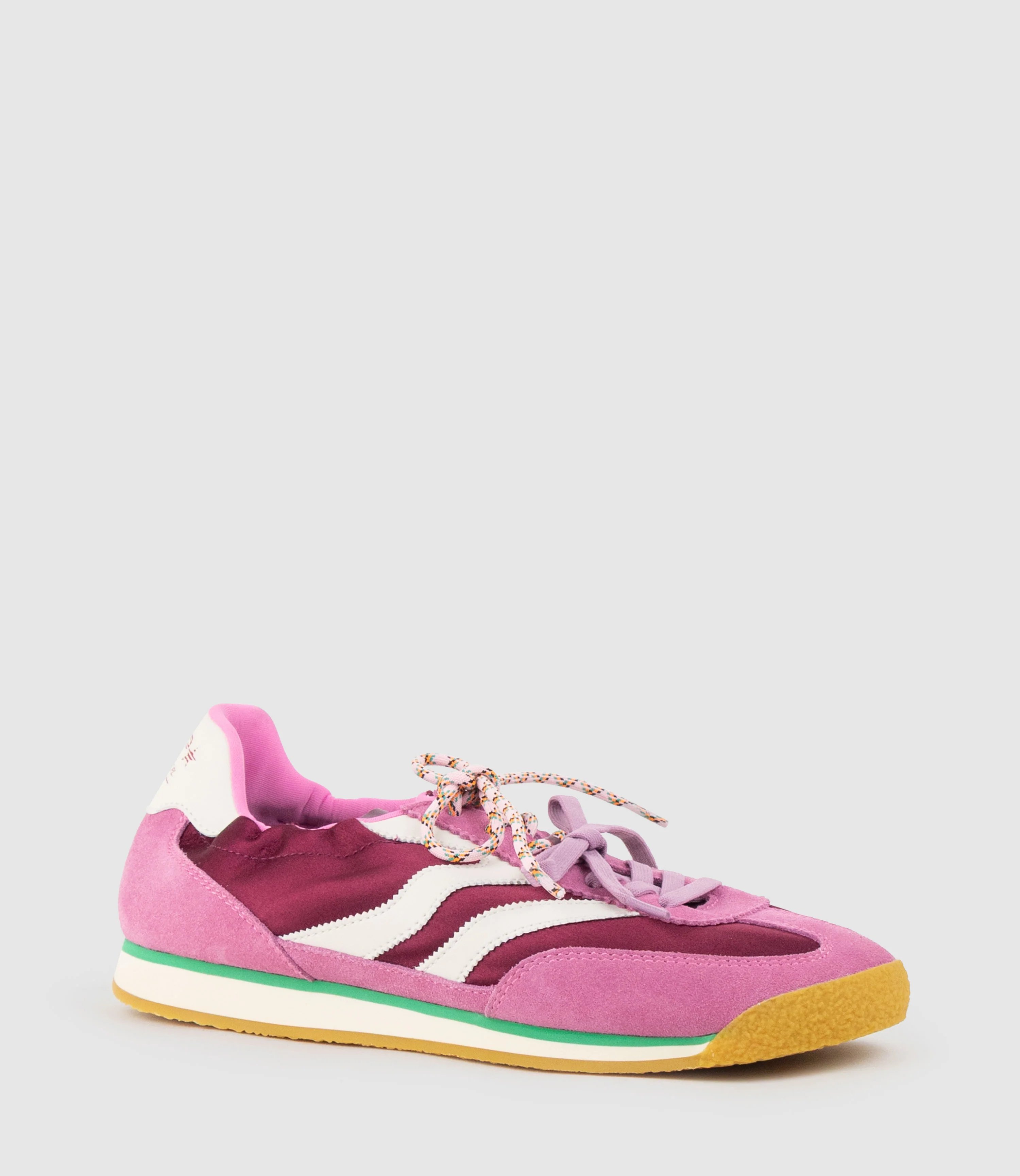 JOVIAL Elastic Sneaker in Burgandy Combo - Image 3