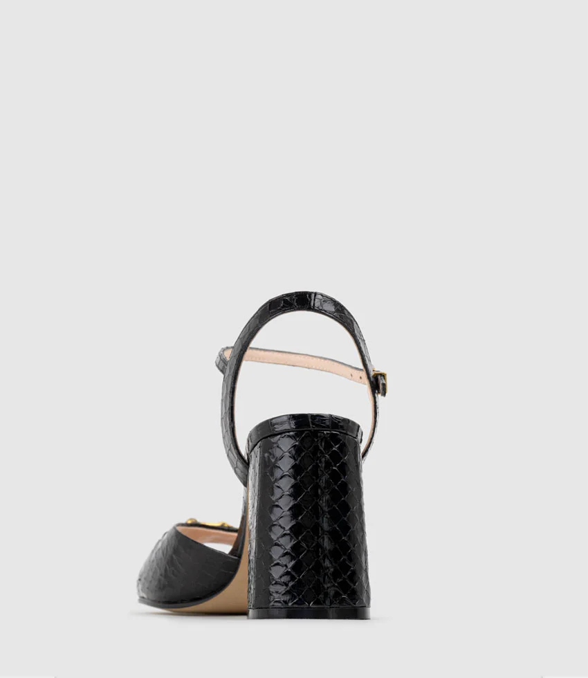 KATO85 Sandal with Horsebit in Black Snake - Image 3