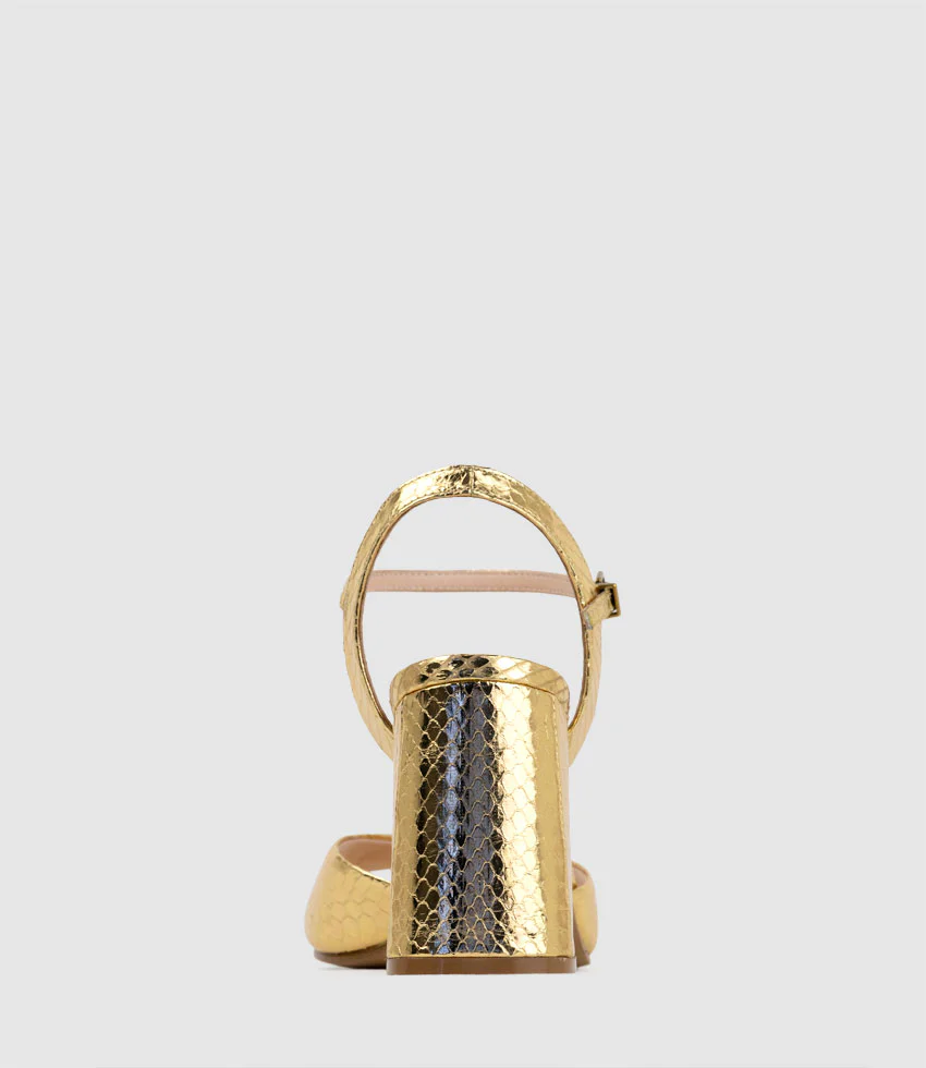 KATO85 Sandal with Horsebit in Gold Snake - Image 3