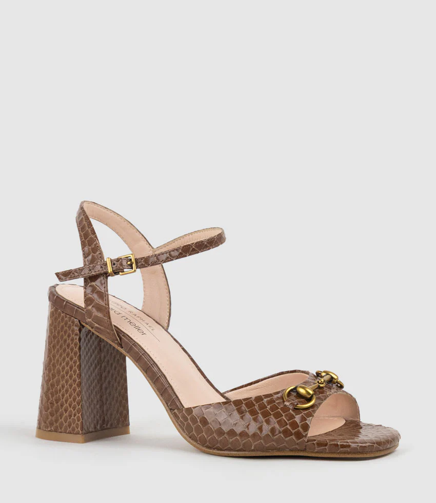 KATO85 Sandal with Horsebit in Tan Snake - Image 3