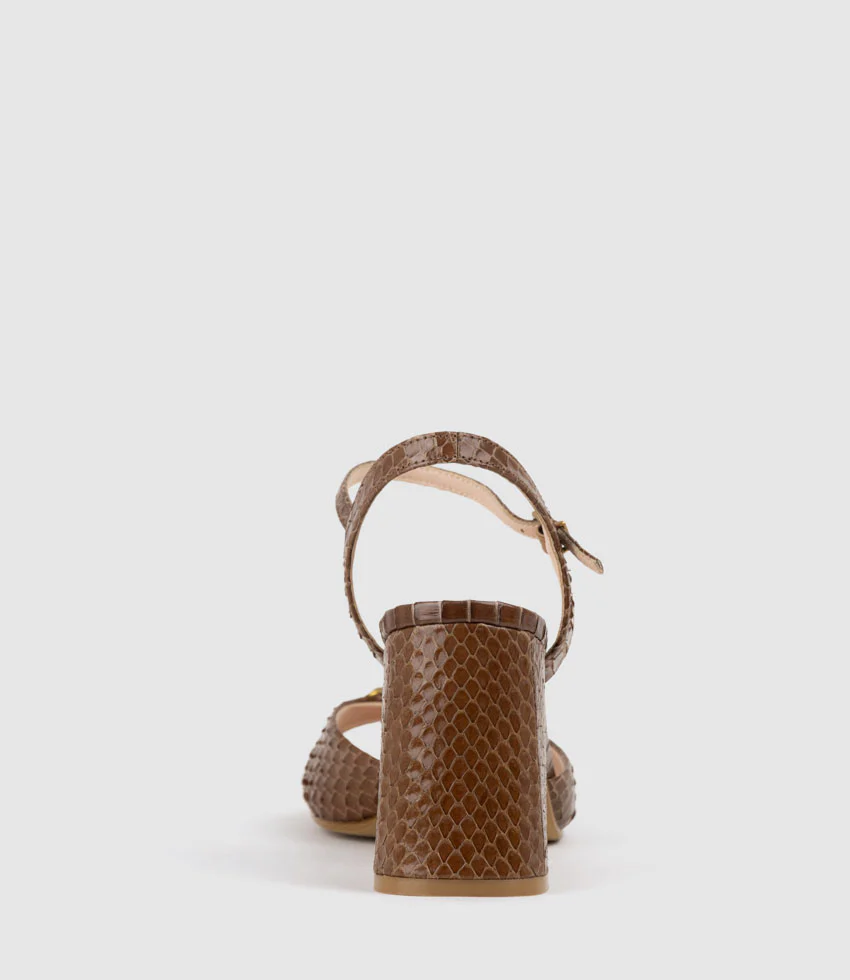 KATO85 Sandal with Horsebit in Tan Snake - Image 5