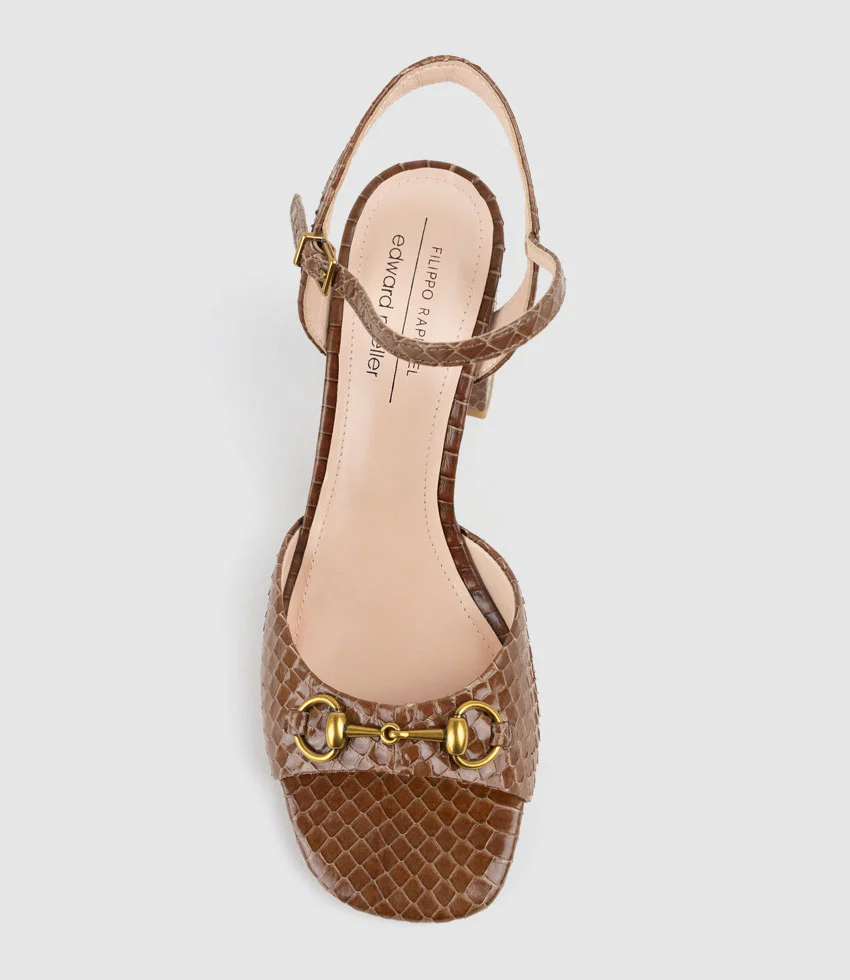 KATO85 Sandal with Horsebit in Tan Snake - Image 6