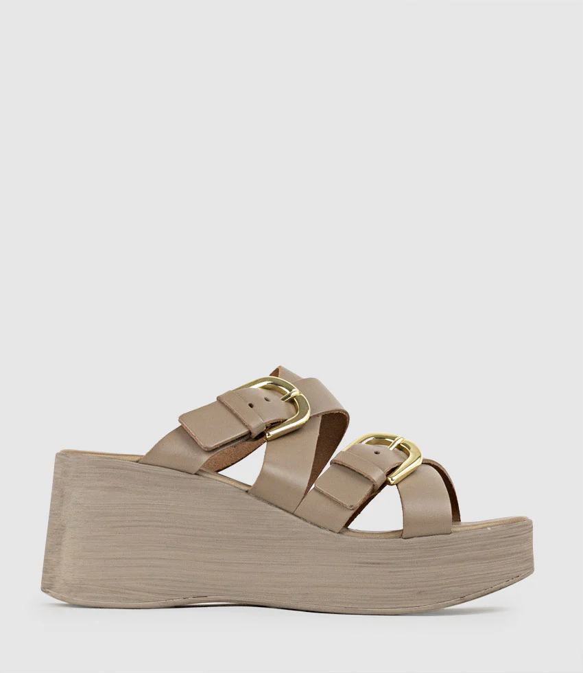 KENNEDY70 Slide on Wedge in Taupe