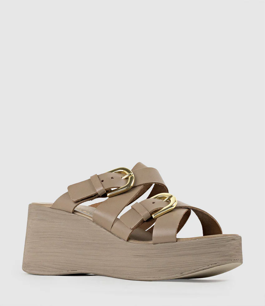 KENNEDY70 Slide on Wedge in Taupe - Image 2