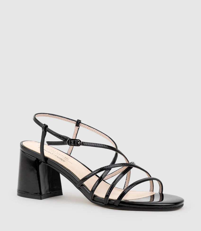 KIA65 Strappy Sandal in Black High Shine - Image 2