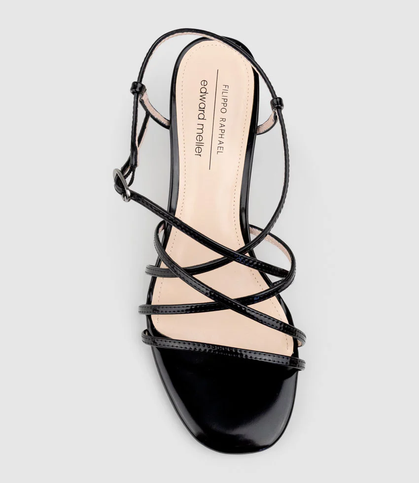 KIA65 Strappy Sandal in Black High Shine - Image 4