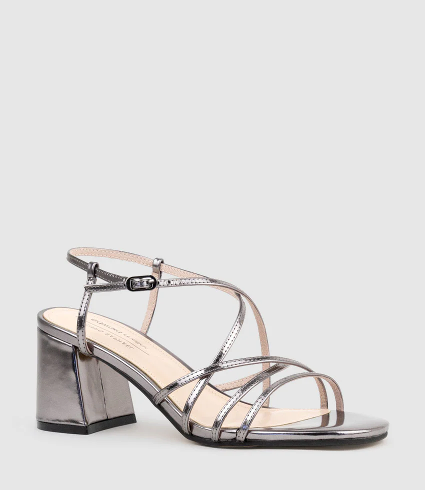 KIA65 Strappy Sandal in Pewter High Shine - Image 3