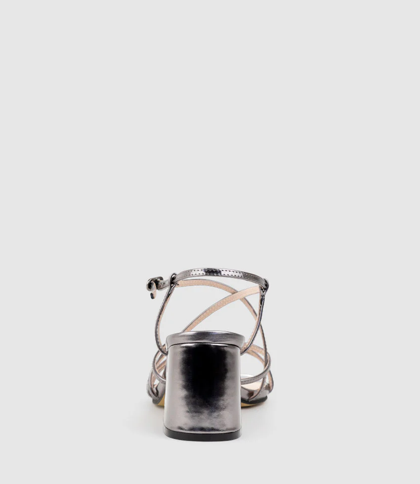 KIA65 Strappy Sandal in Pewter High Shine - Image 4
