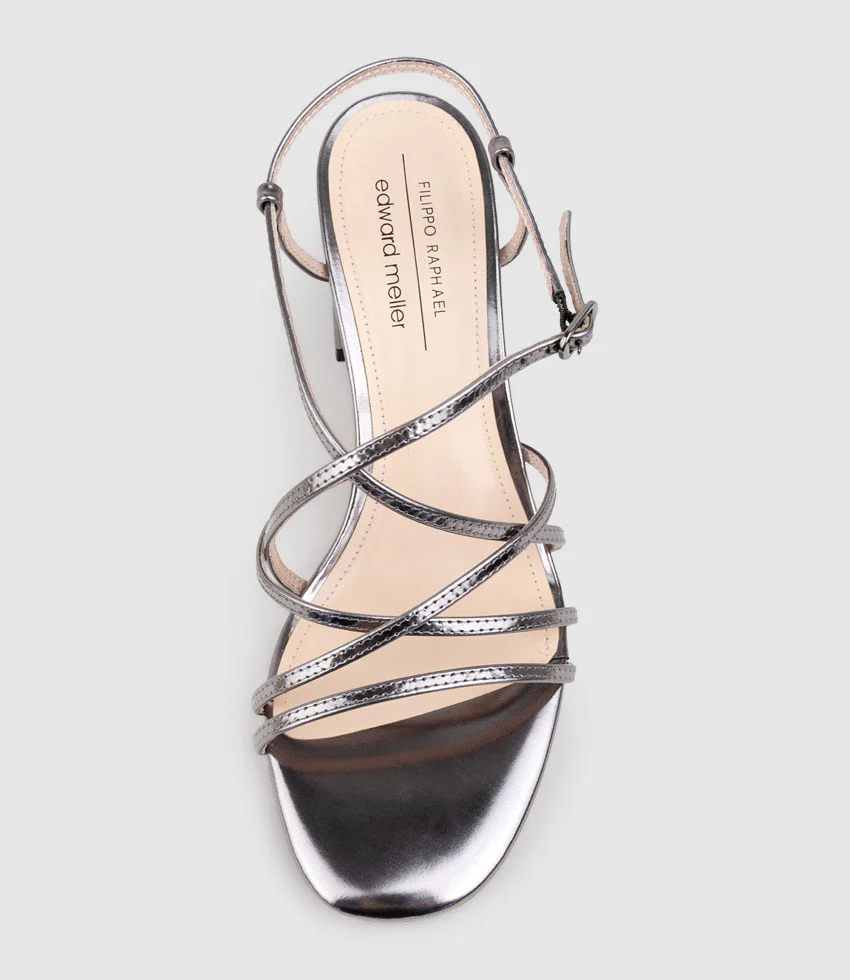 KIA65 Strappy Sandal in Pewter High Shine - Image 5