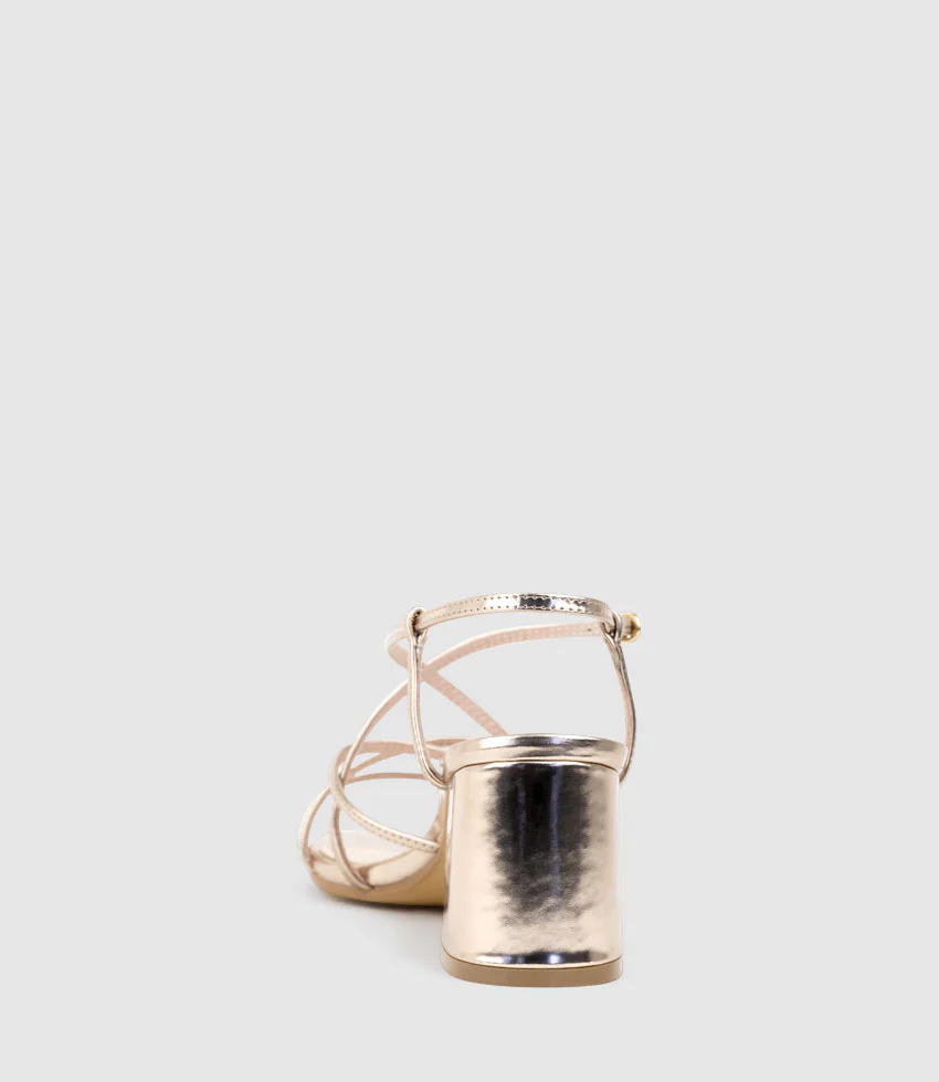 KIA65 Strappy Sandal in Rosegold High Shine - Image 3