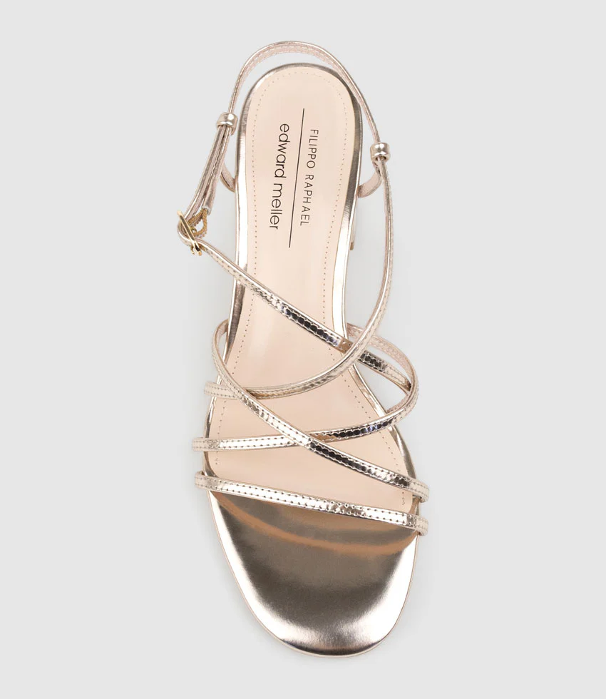 KIA65 Strappy Sandal in Rosegold High Shine - Image 4
