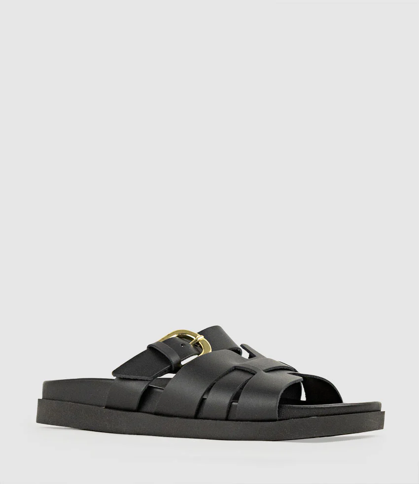 KINSLEY Slide on Footbed in Black - Image 3