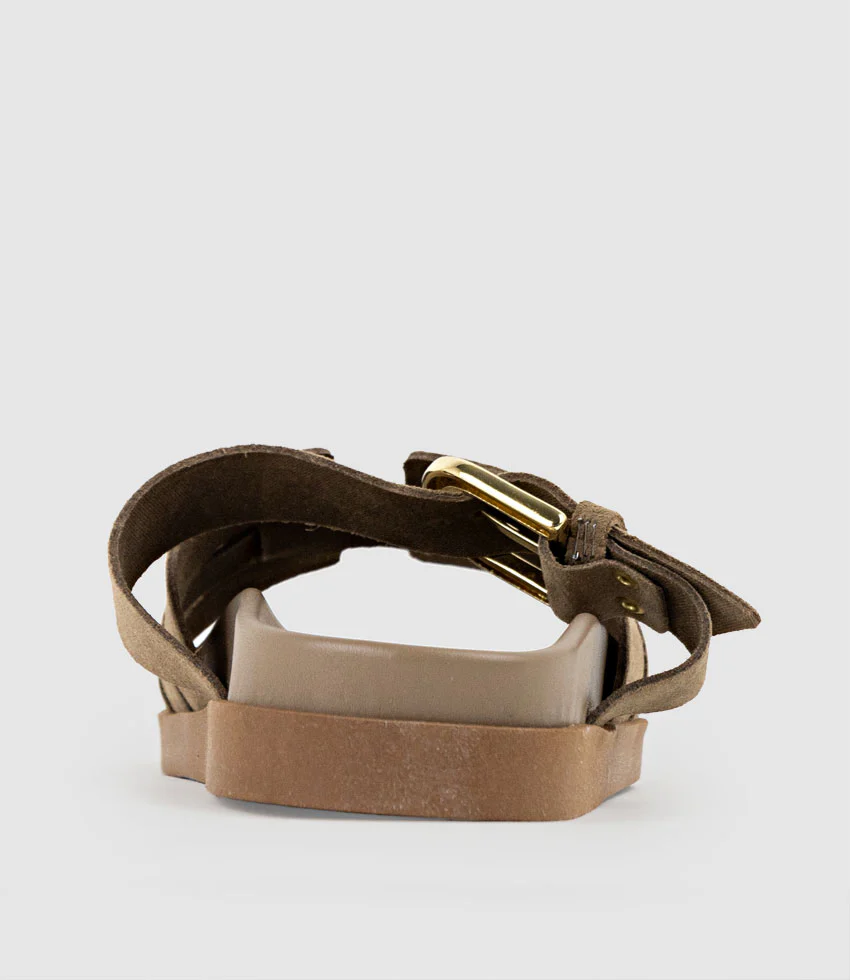 KINSLEY Slide on Footbed in Brown Suede - Image 4