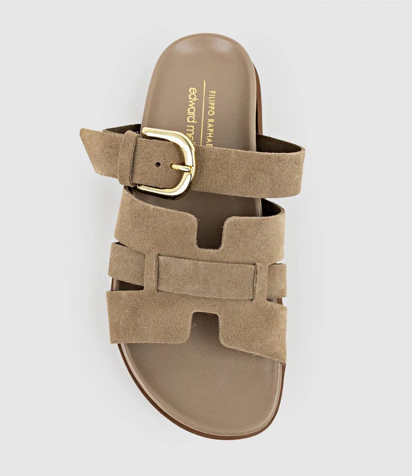 KINSLEY Slide on Footbed in Brown Suede - Image 5