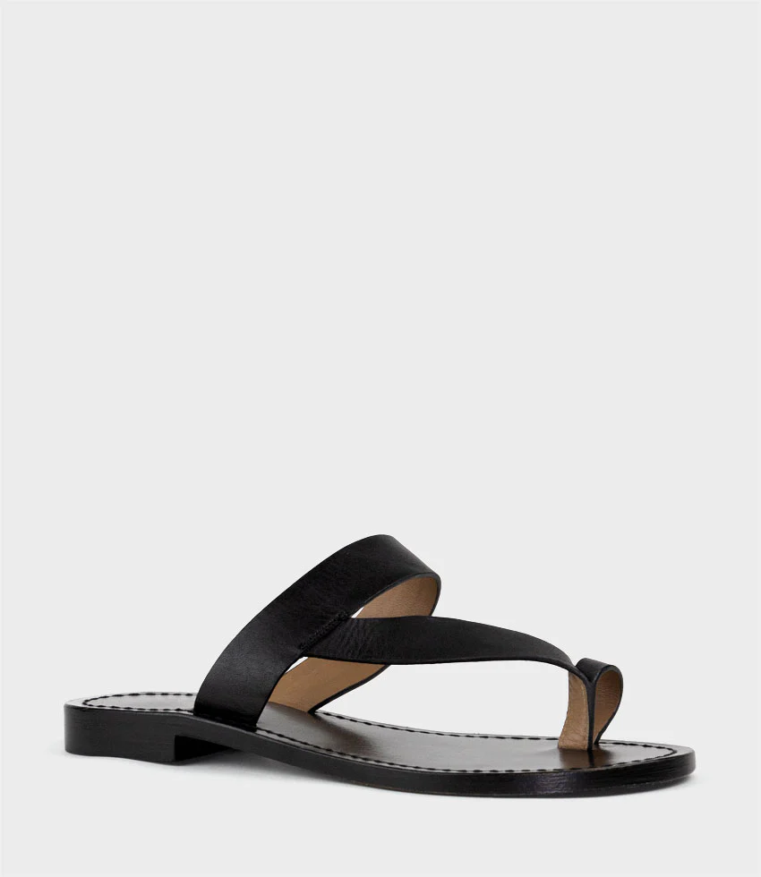 KIRABEE Toe Thong Slide in Black - Image 2