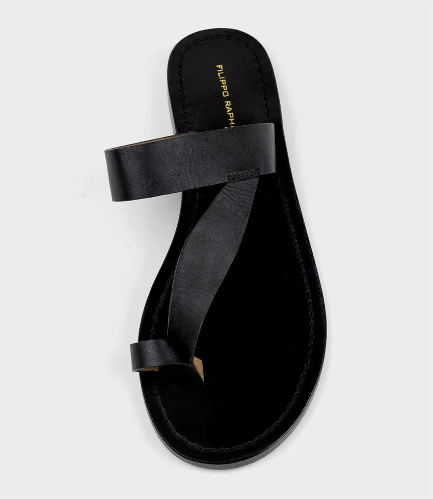 KIRABEE Toe Thong Slide in Black - Image 4