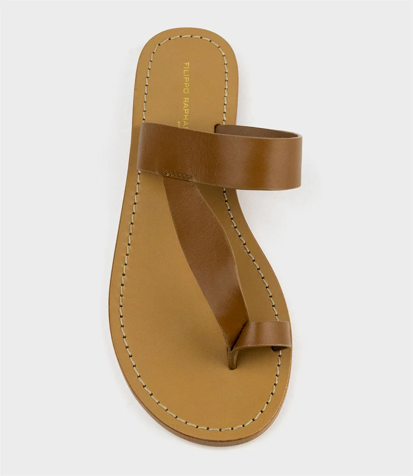 KIRABEE Toe Thong Slide in Tan - Image 4