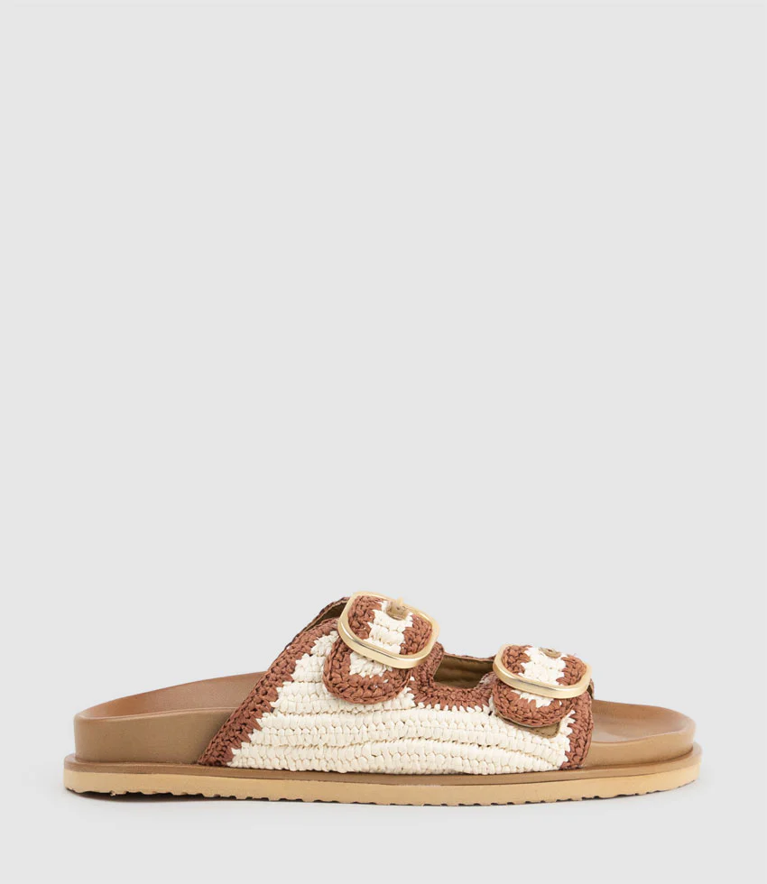 KROSS Woven Slide on Unit in Tan