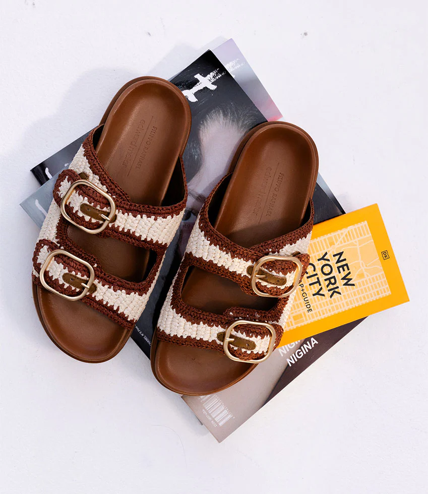 KROSS Woven Slide on Unit in Tan - Image 2