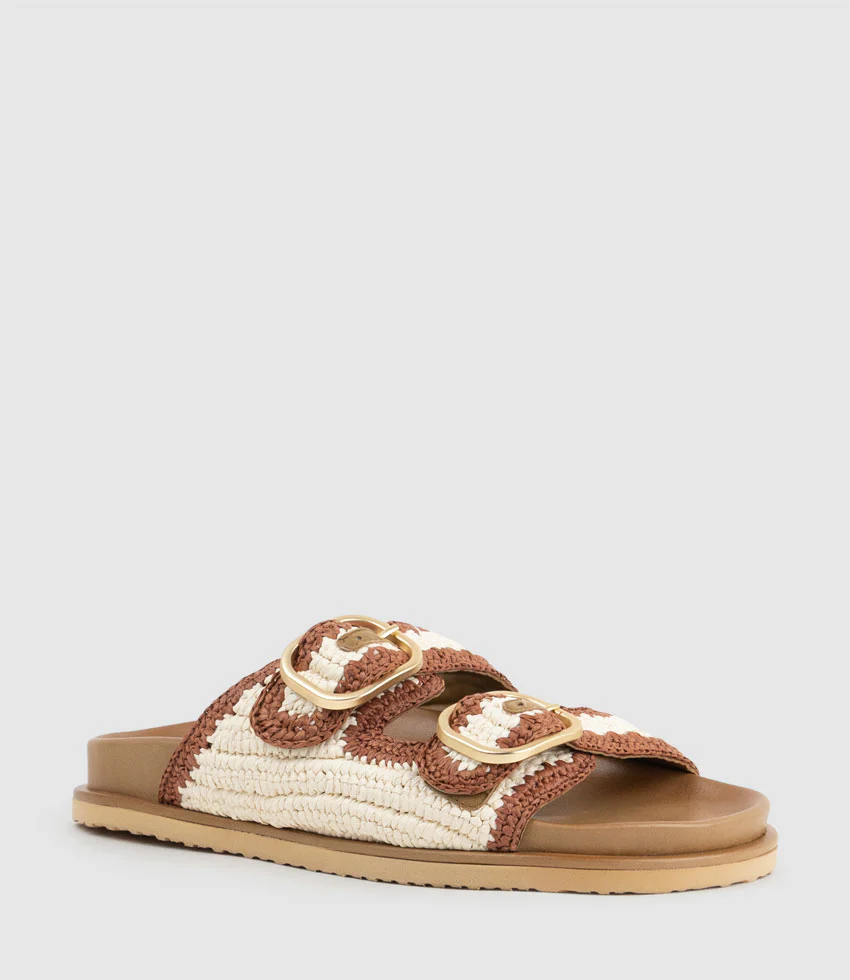 KROSS Woven Slide on Unit in Tan - Image 3