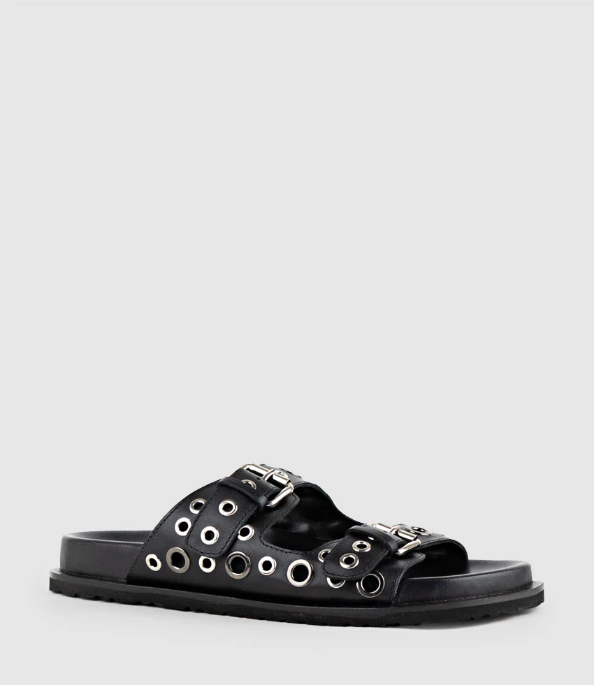 KRYNNE Slide with Eyelets in Black - Image 2