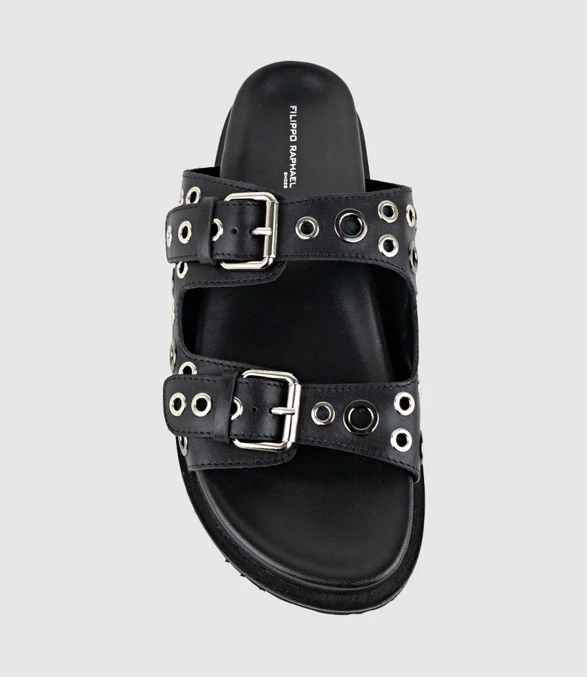 KRYNNE Slide with Eyelets in Black - Image 4