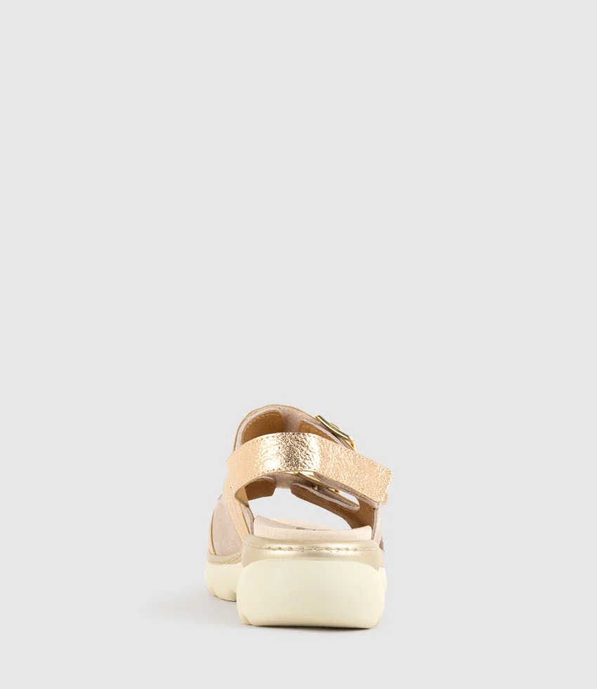 LANETTE Two Strap Comfort Sandal in Rosegold - Image 4