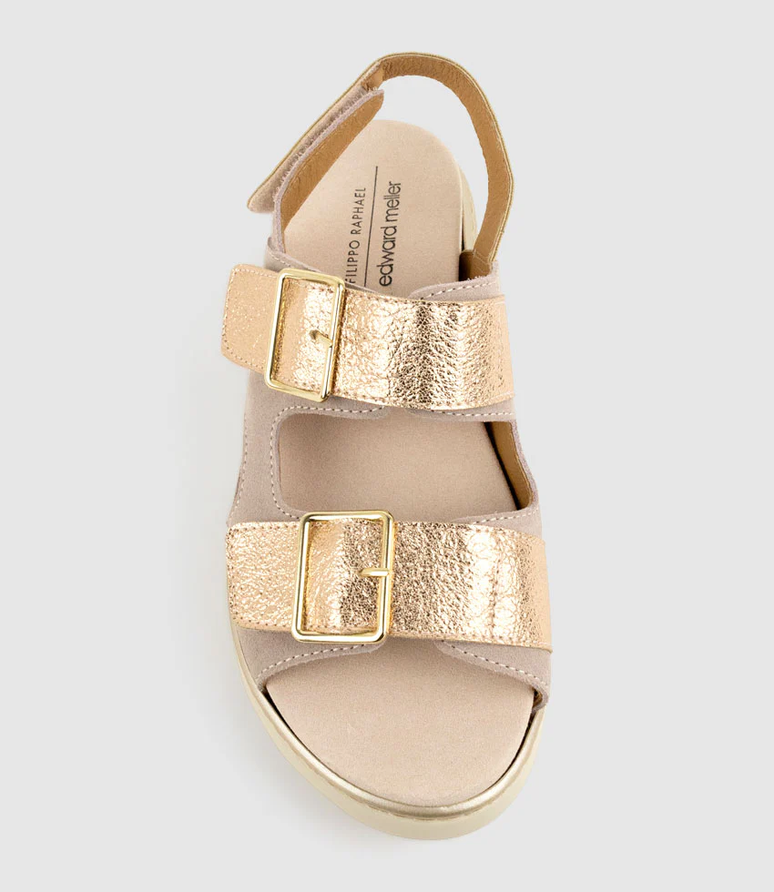LANETTE Two Strap Comfort Sandal in Rosegold - Image 6