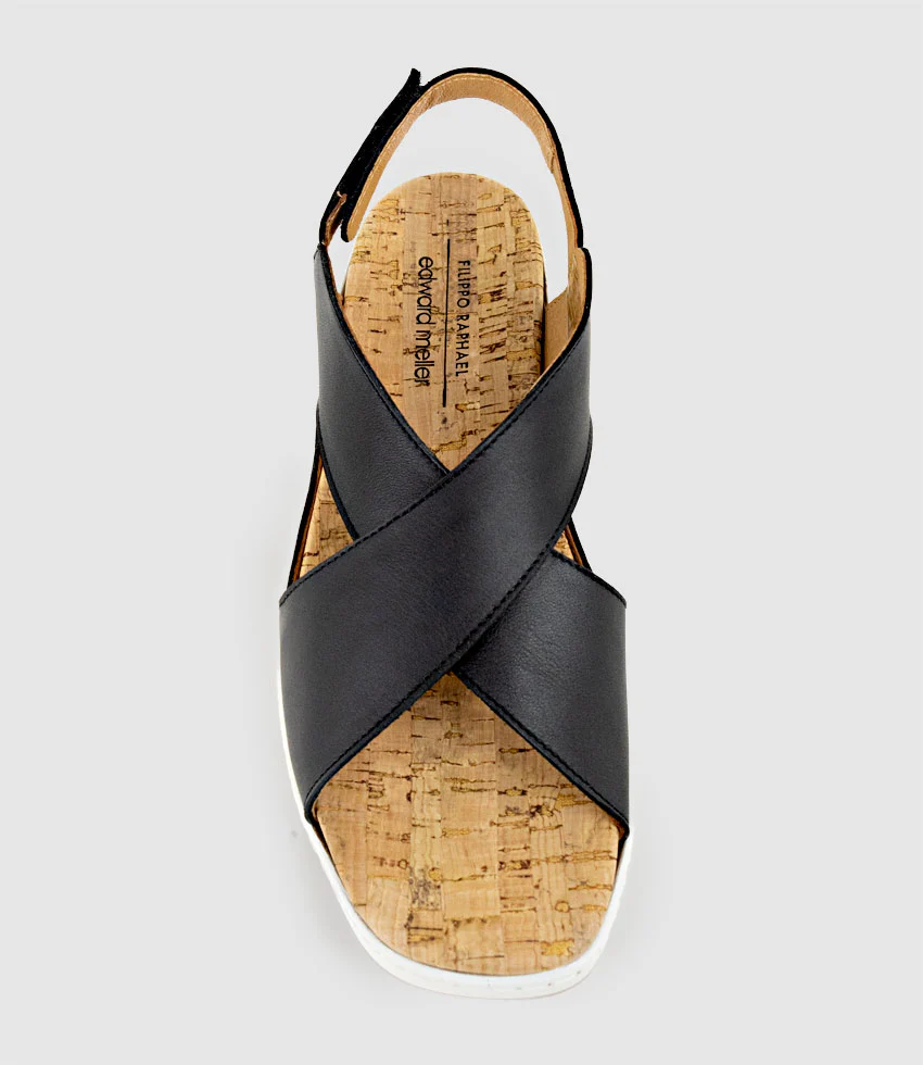 LORAINE Crossover Comfort Sandal in Black - Image 4
