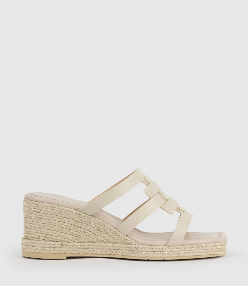 MADERE Square Toe Slide Espadrille in Natural