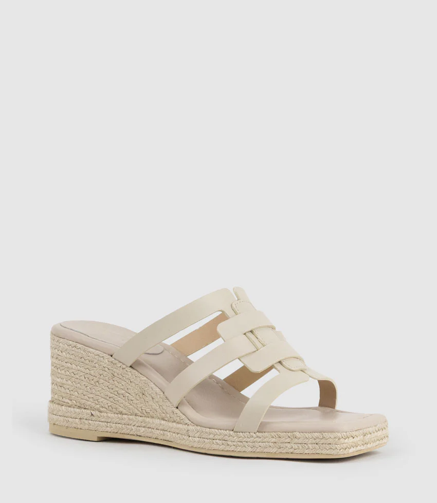 MADERE Square Toe Slide Espadrille in Natural - Image 2