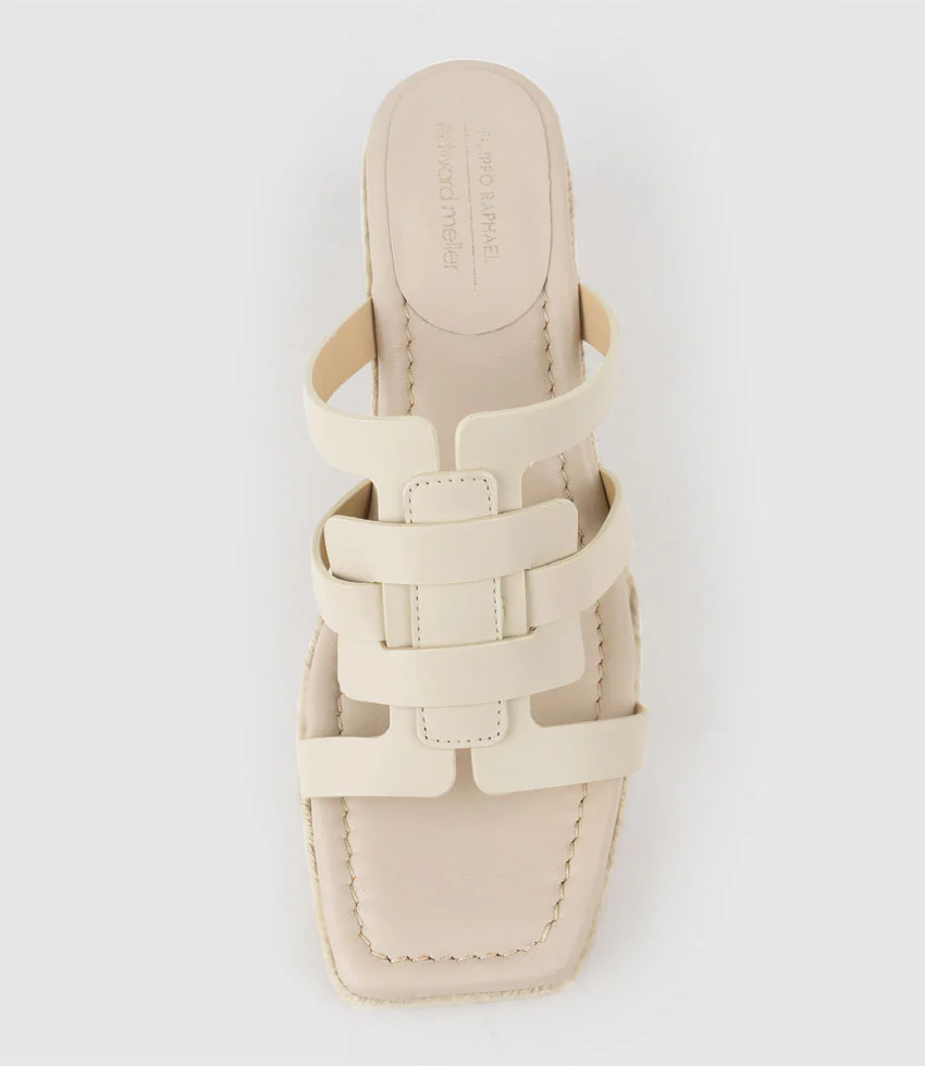 MADERE Square Toe Slide Espadrille in Natural - Image 4