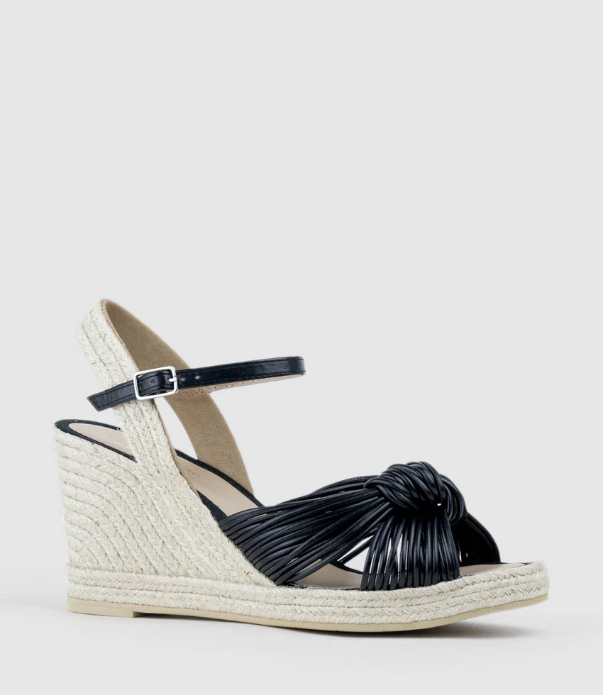 MALANI Strappy Knot Espadrille in Black - Image 2
