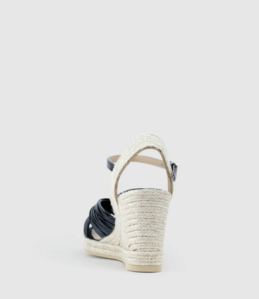 MALANI Strappy Knot Espadrille in Black - Image 3