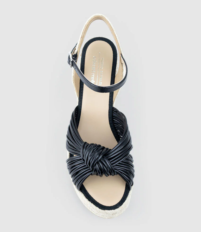 MALANI Strappy Knot Espadrille in Black - Image 4