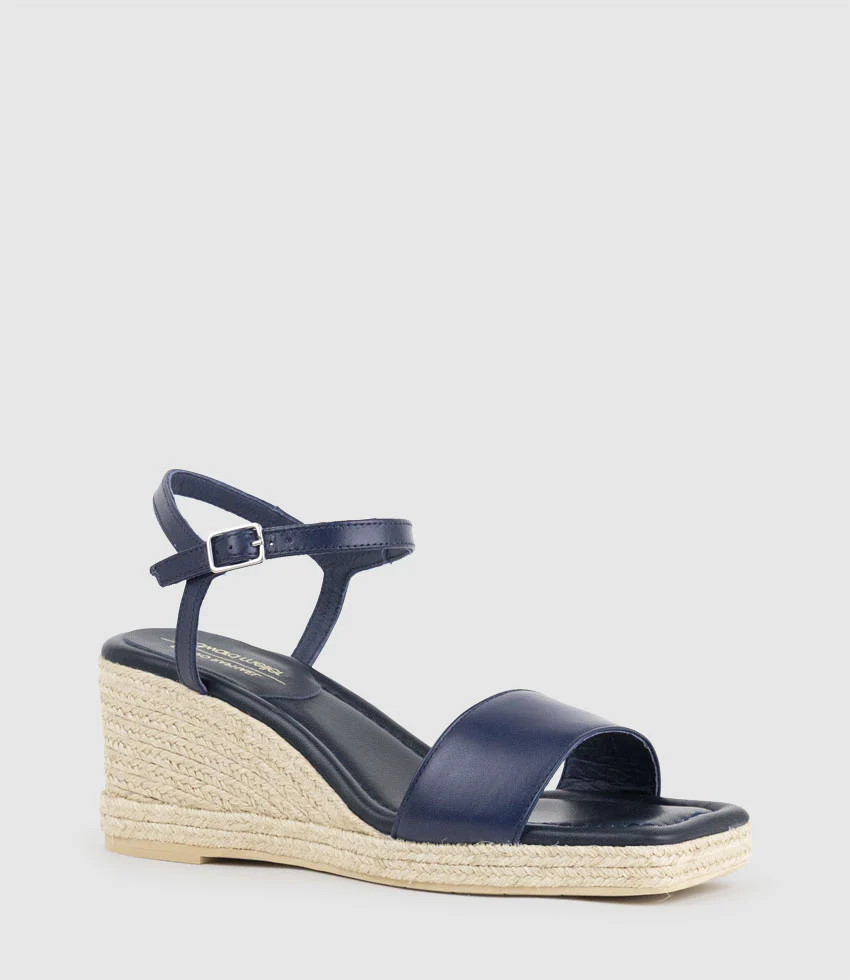 MARILYN Square Toe Sandal Espadrille in Navy - Image 2