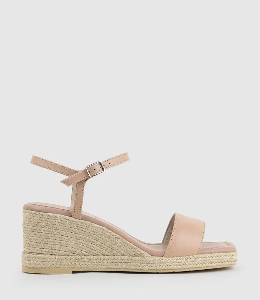 MARILYN Square Toe Sandal Espadrille in Nude