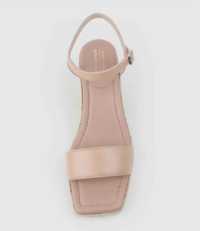MARILYN Square Toe Sandal Espadrille in Nude - Image 4