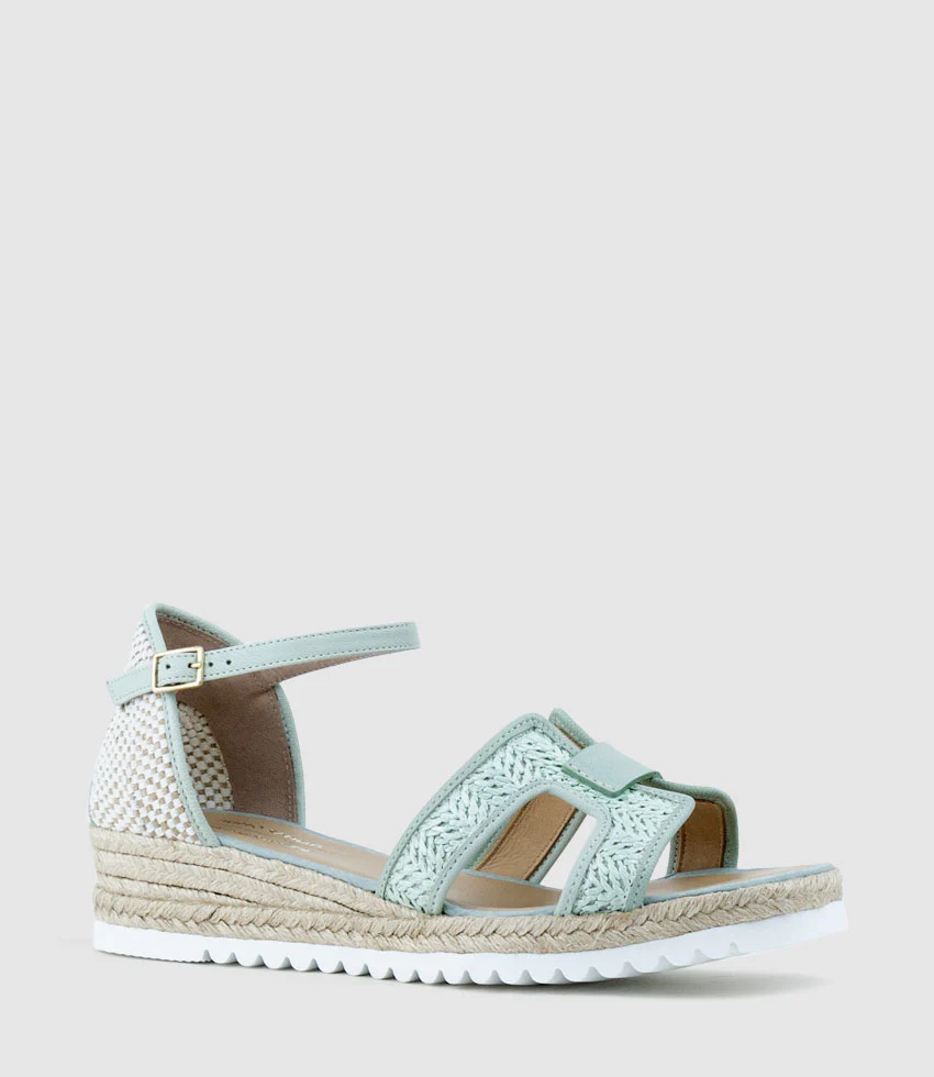 MARLENE Raffia Front Espadrille in Duck Egg - Image 2
