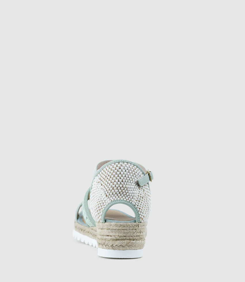 MARLENE Raffia Front Espadrille in Duck Egg - Image 3