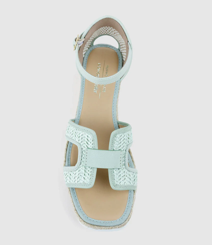 MARLENE Raffia Front Espadrille in Duck Egg - Image 4