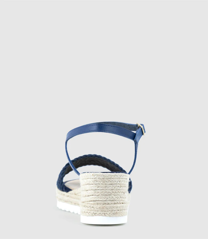 MARTINA Woven Front Espadrille in Navy - Image 5