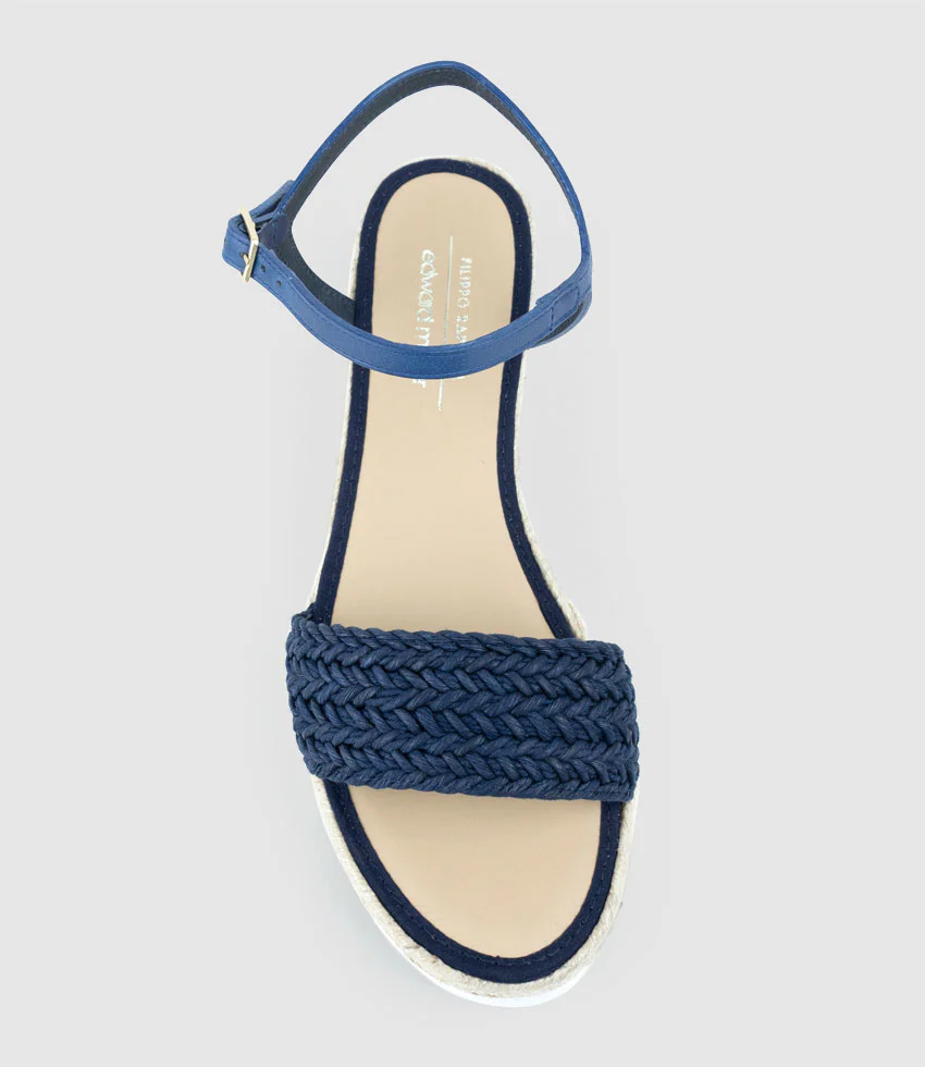 MARTINA Woven Front Espadrille in Navy - Image 6