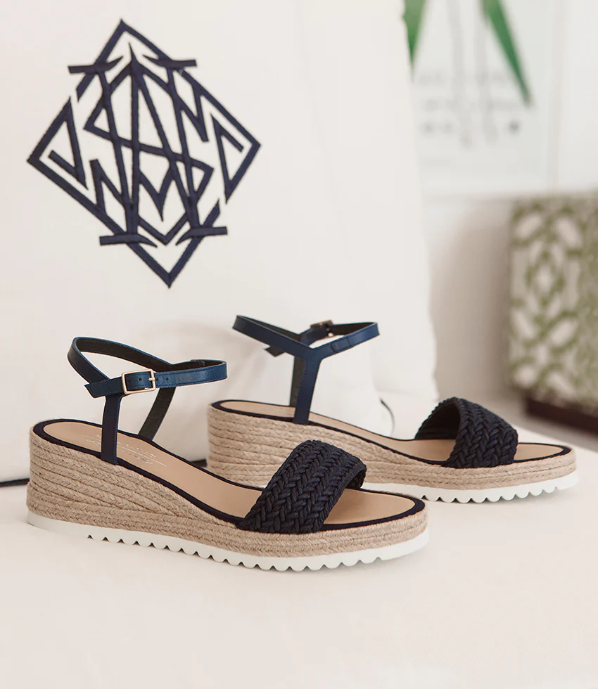 MARTINA Woven Front Espadrille in Navy - Image 7