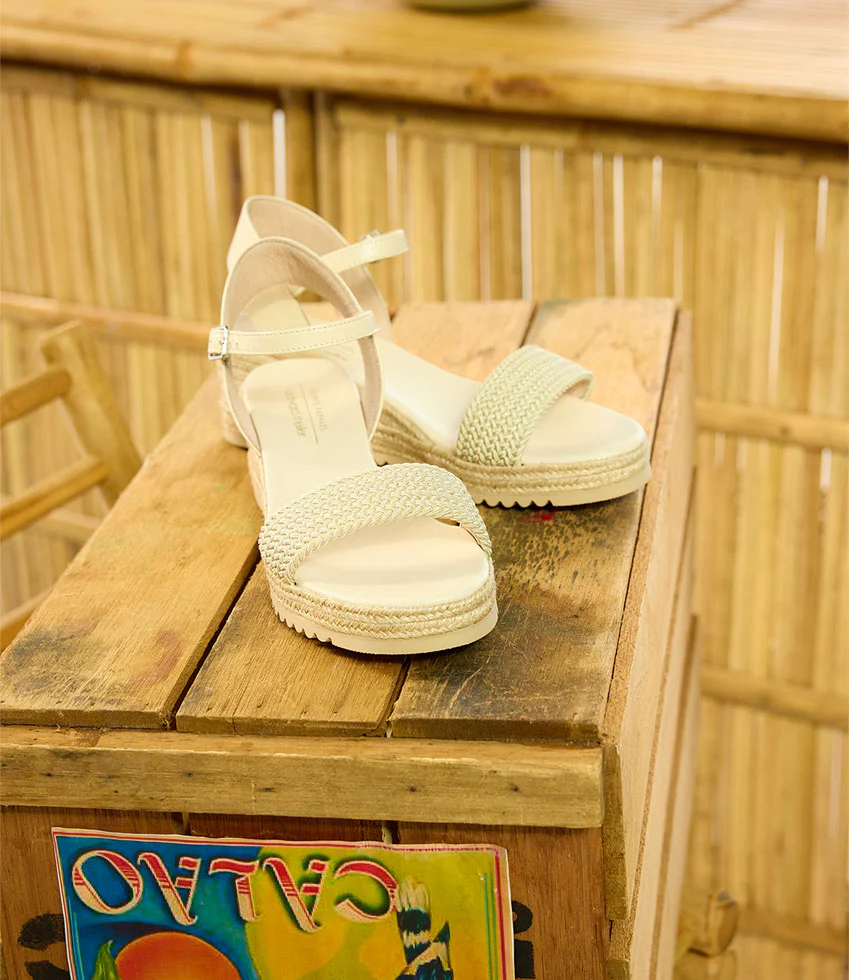MARTINA Woven Front Espadrille in Offwhite - Image 2